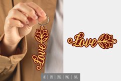 Love Text with Flowers and Leave Design Product Image 1