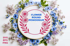 Flower Round Monogram SVG. Floral Wreath Frame SVG Product Image 2