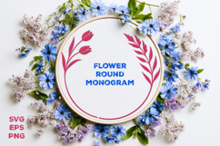 Flower Round Monogram SVG. Floral Wreath Frame SVG Product Image 2