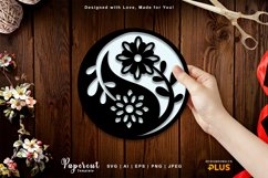 Ligulate Flower Yin Yang Symbol Papercut Product Image 1