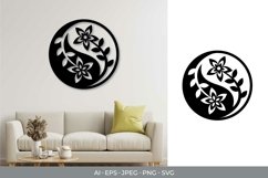 Stellate Flower Yin Yang Symbol Papercut Product Image 1