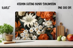 Flower kitchen cutting glass board sublimation design