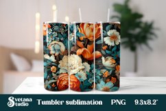 Vintage flower tumbler sublimation wrap 20 Oz Product Image 1