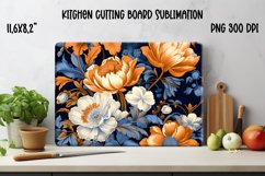 Flower kitchen cutting board sublimation PNG design Product Image 1