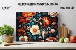 Flower kitchen cutting board sublimation design Product Image 1