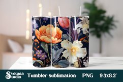 Vintage floral tumbler sublimation design Product Image 1