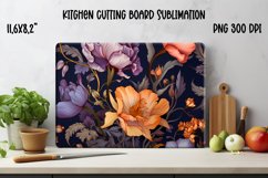 Flower kitchen cutting board sublimation | Board PNG design Product Image 1