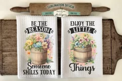 Barrel of Colorful Flowers - Sublimation Dish Towel Designs Product Image 1