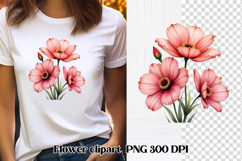Pink flower clipart PNG design | Summer flower sublimation Product Image 1