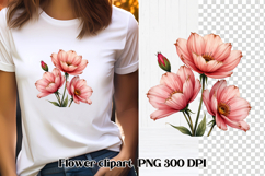 Pink flower clipart PNG design | Summer flower sublimation Product Image 1