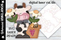 Flower Cow SVG For Laser Cutting Product Image 1