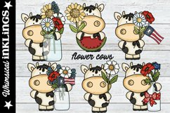 Flower Cows Sublimation Clipart Product Image 1