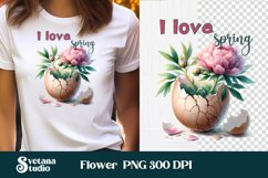 Peony flower clipart | Spring sublimation design Product Image 1