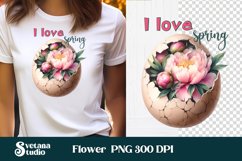 Peony flower clipart | Spring sublimation design Product Image 1