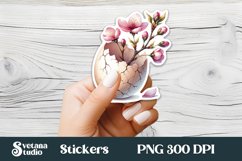 Floral Easter egg sticker | Spring printable clipart PNG Product Image 1