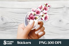 Floral Easter egg sticker | Spring printable clipart PNG Product Image 1