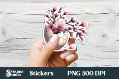 Floral Easter egg sticker | Spring printable clipart PNG Product Image 1