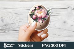 Floral Easter egg sticker | Spring printable clipart PNG Product Image 1