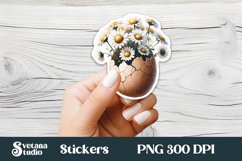 Floral Easter egg sticker | Spring printable clipart PNG Product Image 1