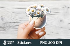 Floral Easter egg sticker | Spring printable clipart PNG Product Image 1