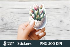 Floral Easter egg sticker | Spring printable clipart PNG Product Image 1