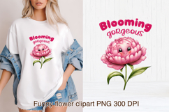 Groovy flower PNG clipart | Whimsical floral sublimation Product Image 1