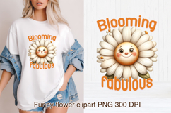 Groovy flower PNG clipart | Whimsical floral sublimation Product Image 1