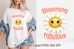 Groovy flower PNG clipart | Whimsical floral sublimation Product Image 1