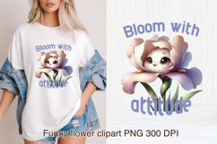 Groovy flower PNG clipart | Whimsical floral sublimation Product Image 1