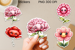 Groovy flower stickers printable | Whimsical flower stickers Product Image 1