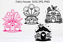 Fairy flower house SVG | Magic SVG | Fairy house clipart PNG Product Image 1