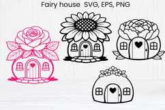 Fairy flower house SVG | Magic SVG | Fairy house clipart PNG Product Image 1