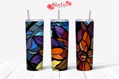 Floral Stained Glass Tumbler | 20oz Tumbler Sublimation Wrap Product Image 1