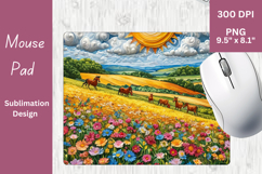 Flowering meadow Sublimation PNG for Mouse Pad 3 Product Image 1