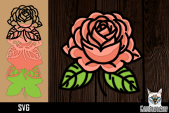 3d layered papercut Red Rose svg, multilayered flower svg Product Image 1