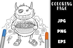 Cute Flower Monster Coloring Page Product Image 1