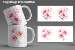 Pink flower mug wrap sublimation | Flower mug background Product Image 1