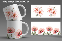 Pink flower mug wrap bundle | Flower mug background Product Image 4
