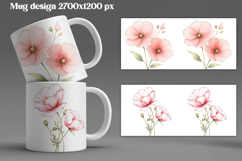 Pink flower mug wrap sublimation | Flower mug background Product Image 1