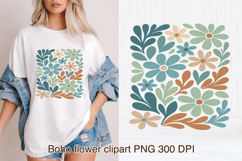 Boho abstract floral clipart PNG | Groovy danish flower Product Image 1
