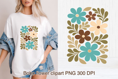Boho abstract floral clipart PNG | Groovy danish flower Product Image 1
