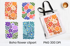 Boho abstract floral clipart PNG | Groovy danish flower Product Image 1