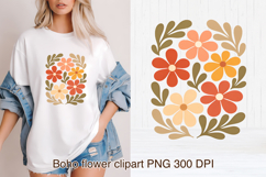 Boho abstract floral clipart PNG | Groovy danish flower Product Image 1