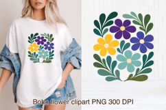 Boho abstract floral clipart PNG | Groovy danish flower Product Image 1