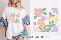 Boho abstract floral clipart PNG | Groovy danish flower Product Image 1