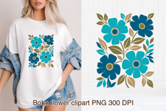 Boho abstract floral clipart PNG | Groovy danish flower Product Image 1