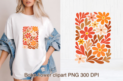 Boho abstract floral clipart PNG | Groovy danish flower Product Image 1
