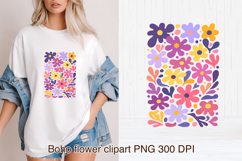 Boho abstract floral clipart PNG | Groovy danish flower Product Image 1