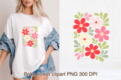 Boho abstract floral clipart PNG | Groovy danish flower Product Image 1