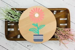 Potted Flower SVG Design. This Flowerpot PNG Illustration is Compatible with Cricut and Silhouette Cutting Machines